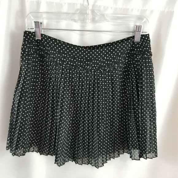 Amy Wear Girls Black & White Pleated Polka dot Swing Sheer Skirt Size 16 w/slip - Picture 2 of 8